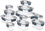 Amazon Basics - Tritan-Frischhaltedose mit Verschluss, 11er-Packung, (11 Dosen + 11 Deckel), Klar