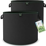 TTL Garden 2X 95L Pflanzsack aus Vlies Stoff - 2er Set 95 Liter Pflanztaschen aus 300 g/m² Filz &...