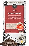 Bio Paprikaerde 40 L - 100% Torffreie Bio Erde - Mit Dünger und Wurzelaktivator - Blumenerde für...