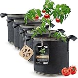 lohag® Premium Vliesstoff-Pflanzsack - 40 Liter, 5er Pack | Perfekt für Kräuter, Blumen, Gemüse...